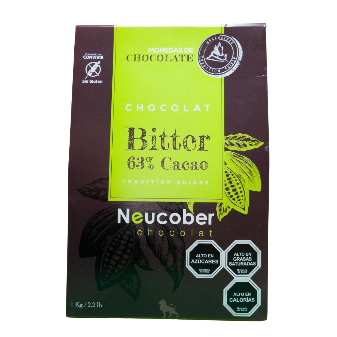 CHOCOLATE BITTER 63% CACAO 1KG NEUCOBER 1