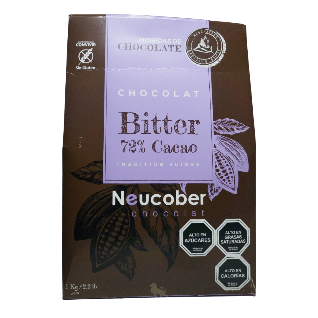 CHOCOLATE  BITTER 72% CACAO 1KG NEUCOBER 1