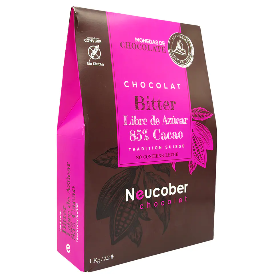 CHOCOLATE 85% CACAO SIN AZUCAR 1 KG NEUCOBER 1