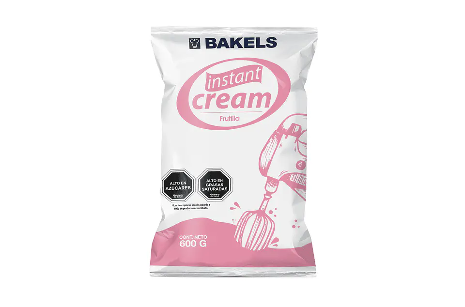 INSTANT CREAM FRUTILLA 600GR BAKELS 1