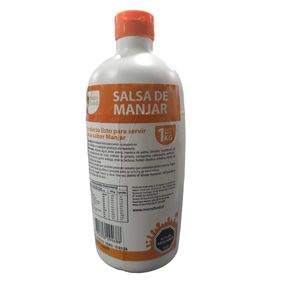 SALSA MANJAR 1 KG MACRO FOOD 1