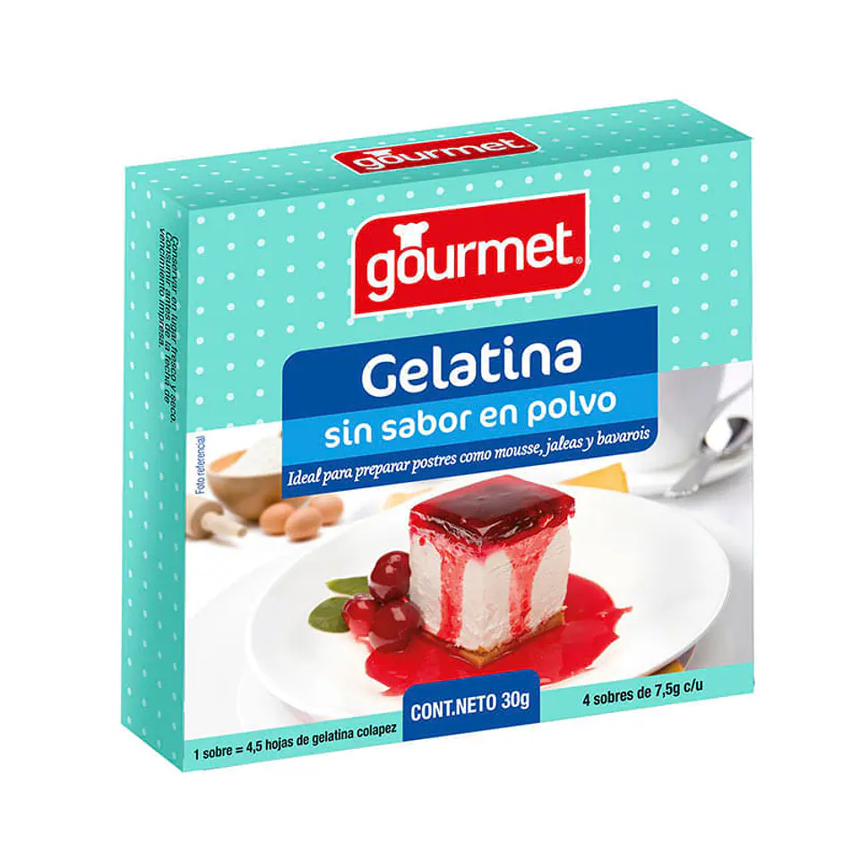 GELATINA SIN SABOR (ESTUCHE) 30G GOURMET 1