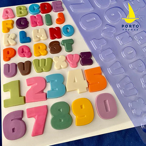 ALFABETO + NÚMEROS - FORMA EN PLACA