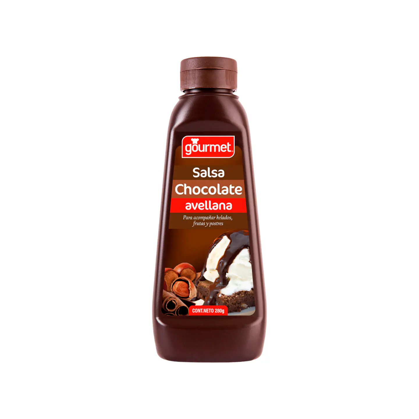 SALSA CHOCOLATE SABOR AVELLANA 280G GOURMET 1