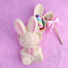 CONEJO DE PELUCHE DIAMANTE - FORMA 3 PARTES SP