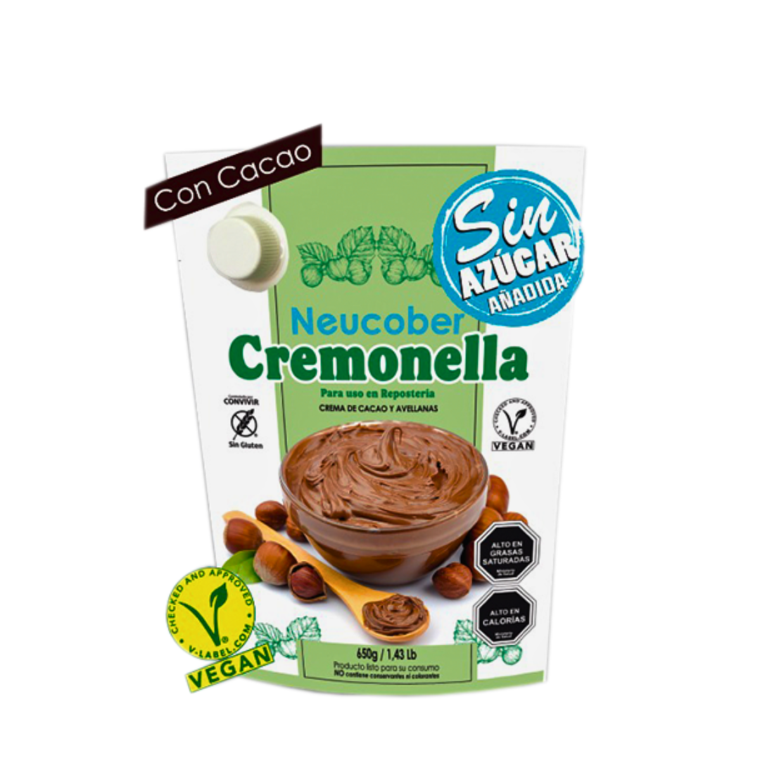 CREMA DE CACAO CREMONELLA SIN AZUCAR 650G NEUCOBER