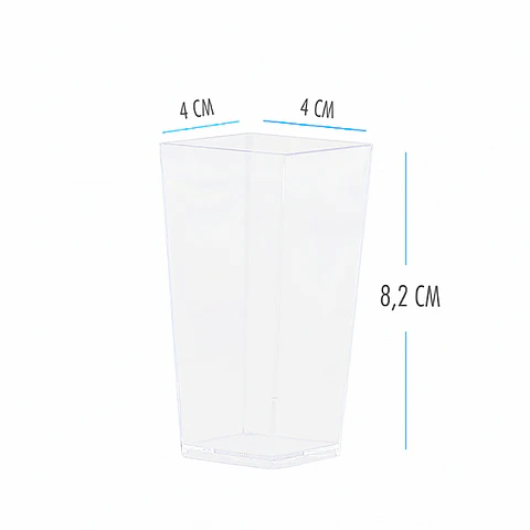 VASO SHOT CUADRADO LARGO 90 ML 12 UN