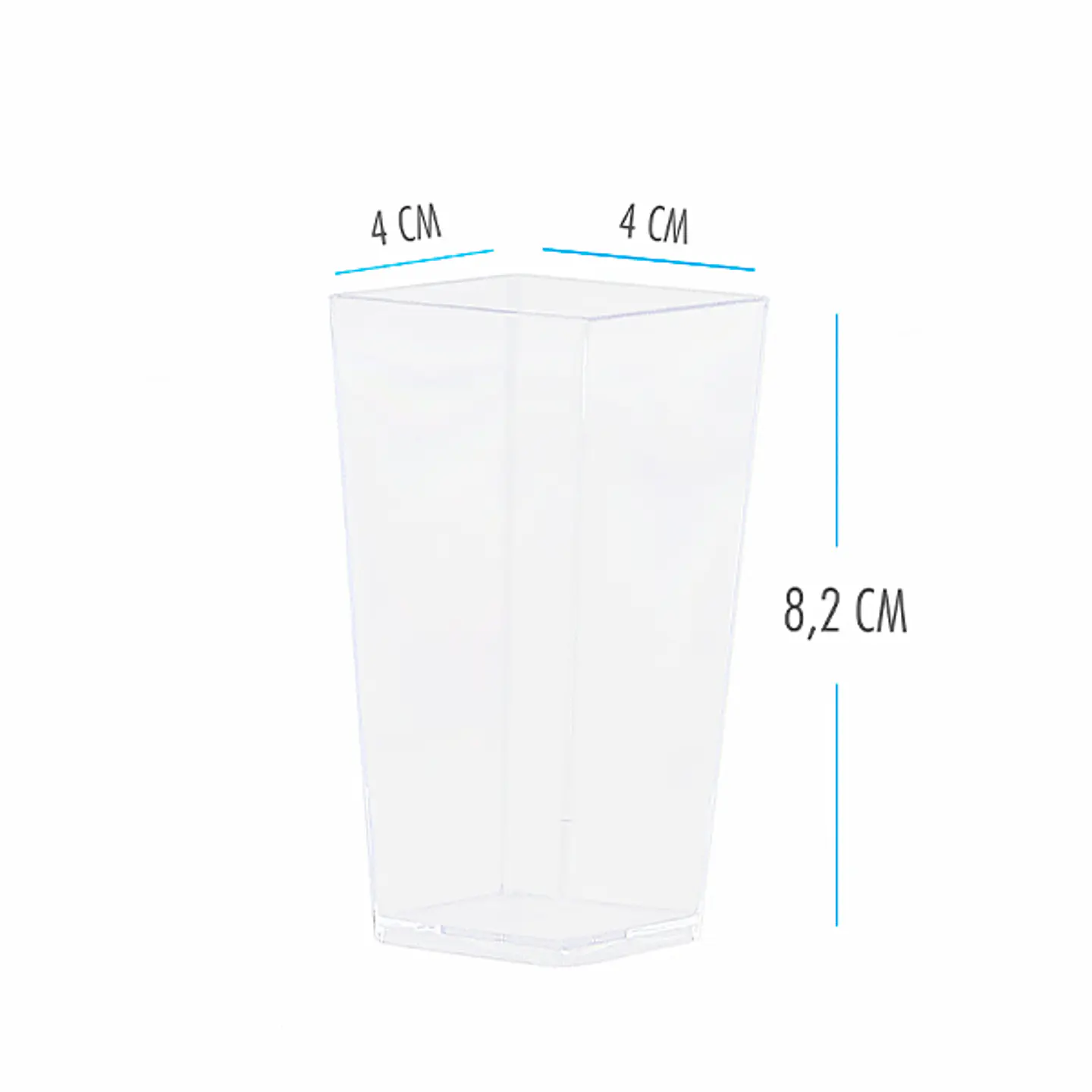 VASO SHOT CUADRADO LARGO 90 ML 12 UN 2