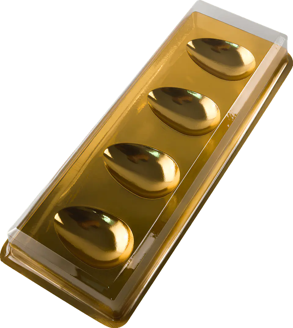 CAJA PARA KIT DEGUSTACIÓN DE MINI HUEVOS 50 g – DORADO 1