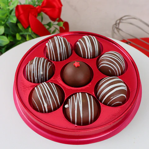 CAJA REDONDA PARA DULCES CAVIDADES ROJA