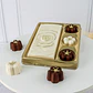CAJA PARA TABLETAS CON 3 CAVIDADES PARA TRUFAS Y CHOCOLATES – DORADO - Miniatura 2