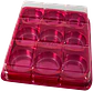 CAJA RECTANGULAR PARA TRUFAS Y CHOCOLATES CON 9 CAVIDADES - ROJO - Miniatura 1