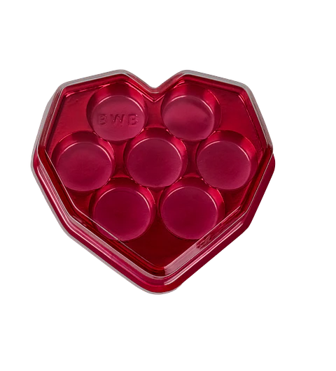 CAJA BOMBON CORAZON 7 CAVIDADES - ROJO