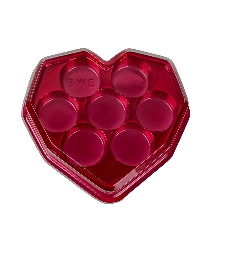 CAJA BOMBON CORAZON 7 CAVIDADES - ROJO 1
