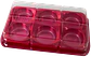 CAJA RECTANGULAR PARA TRUFAS 6 CAVIDADES ROJA - Miniatura 1