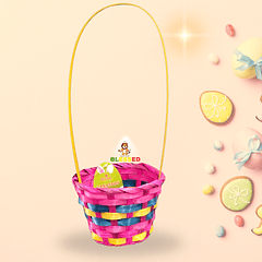 CANASTO DE PASCUA 9x13x40 CM COLORES
