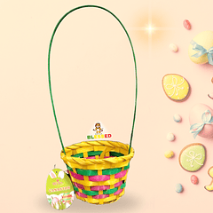CANASTO DE PASCUA 9x13x40 CM COLORES