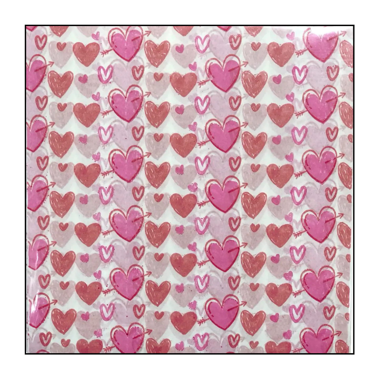 PAPEL ALFAJOR SAN VALENTIN CORAZONES ROJOS & ROSADOS 1
