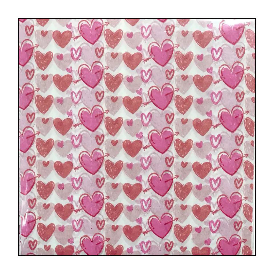 PAPEL ALFAJOR SAN VALENTIN CORAZONES ROJOS & ROSADOS 1