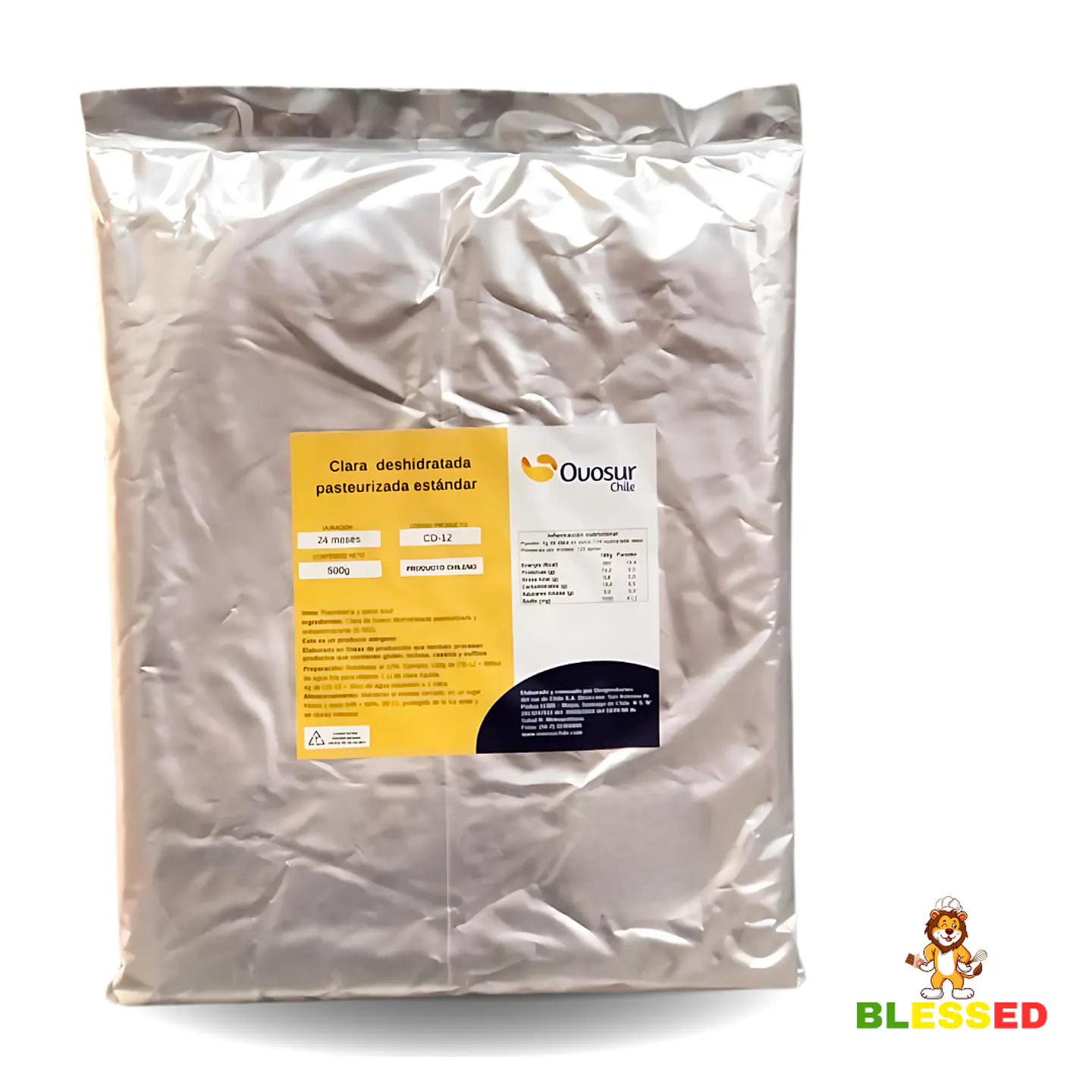 CLARA DESHIDRATADA PASTEURIZADA ESTANDAR 500 G. OVOSUR 1
