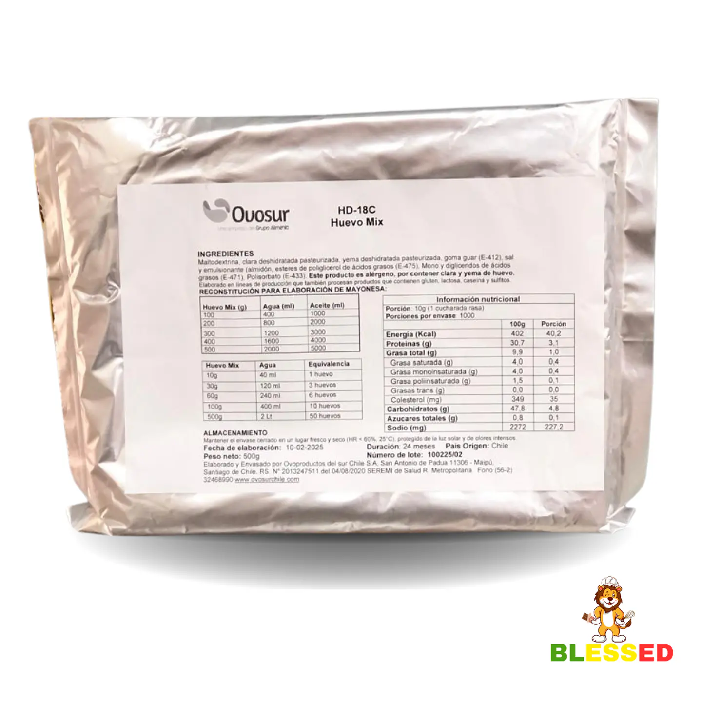 HUEVO ENTERO POLVO 500 G. OVOSUR 1