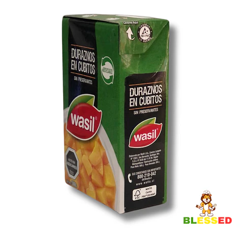 DURAZNO EN CUBITOS 500 G. WASIL