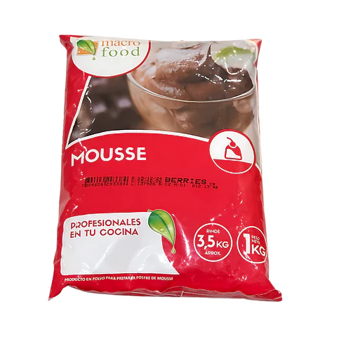MOUSSE SABOR BERRIES MACRO FOOD 1 KG.