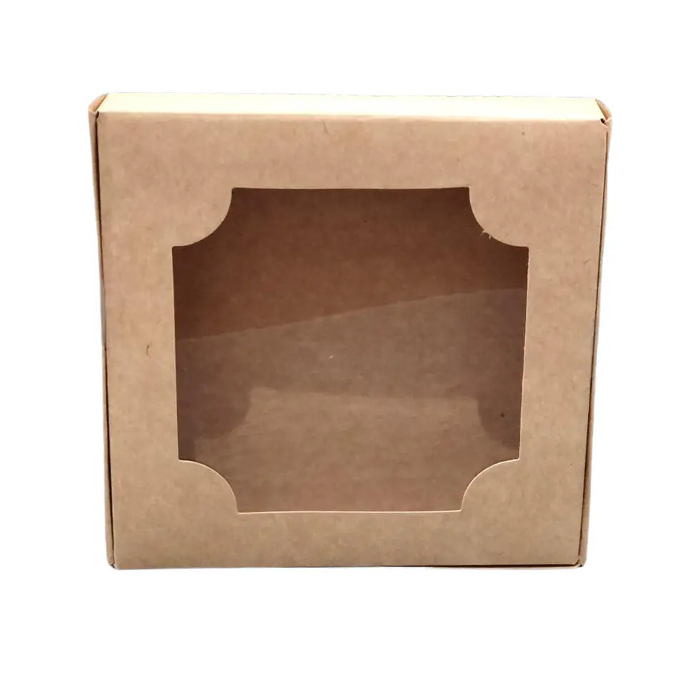 CAJA 4 ALFAJORES CUADRADA CAFE 1