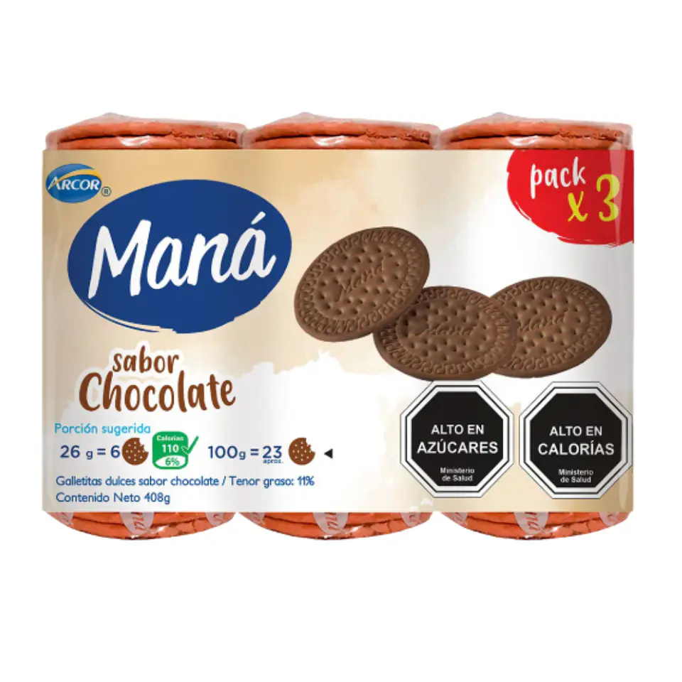 GALLETA MANÁ SABOR CHOCOLATE 408G 1