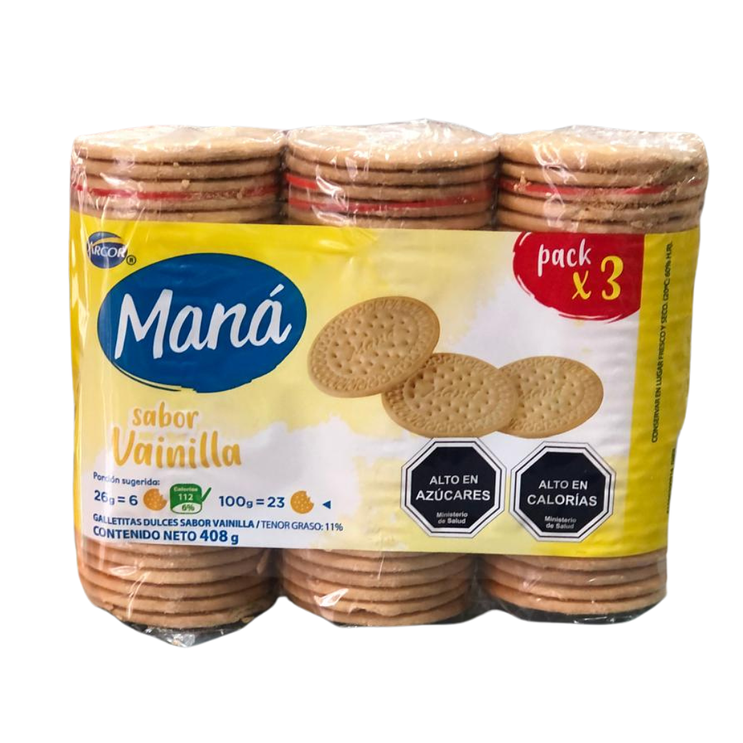 GALLETA MANÁ SABOR VAINILLA 408G