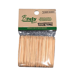 MONDADIENTES DE BAMBU 100 UNIDADES