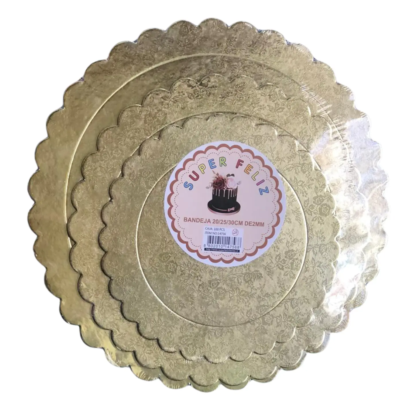 KIT BANDEJAS 20, 25, 30 CM 2MM. 1