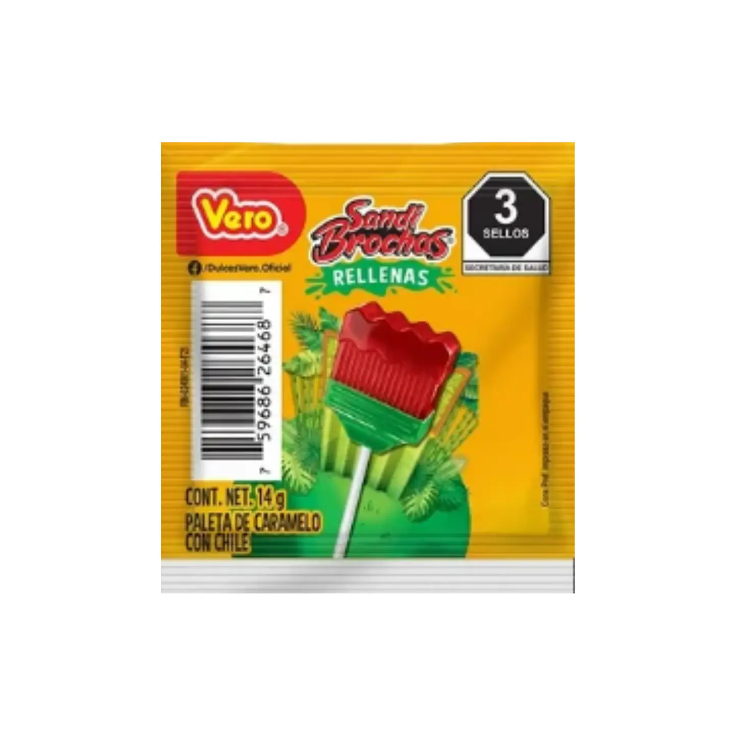 SANDI BROCHAS RELLENAS PALETAS DE CARAMELO CON CHILE 1