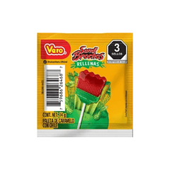 SANDI BROCHAS RELLENAS PALETAS DE CARAMELO CON CHILE