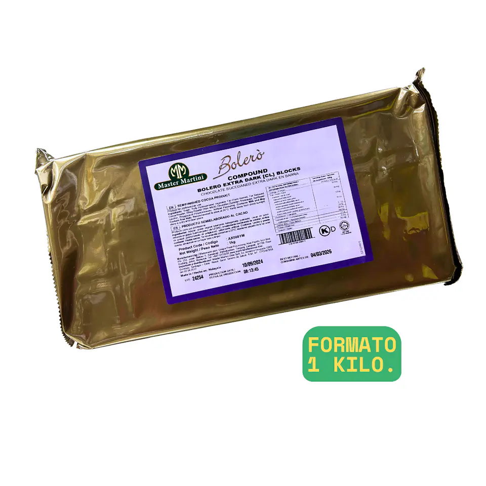 BOLERO EXTRA DARK BARRA 1 KG MASTER MARTINI 2