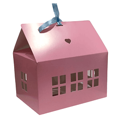 CAJA CASITA ROSADO 20X15X12