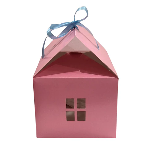 CAJA CASITA ROSADO 20X15X12