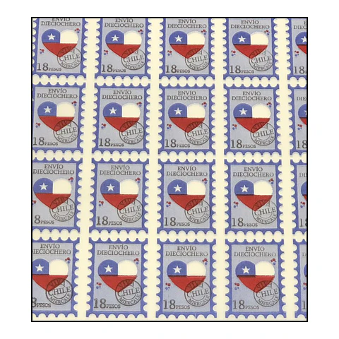 PAPEL ALFAJOR FIESTAS PATRIAS DISEÑO ESTAMPILLA