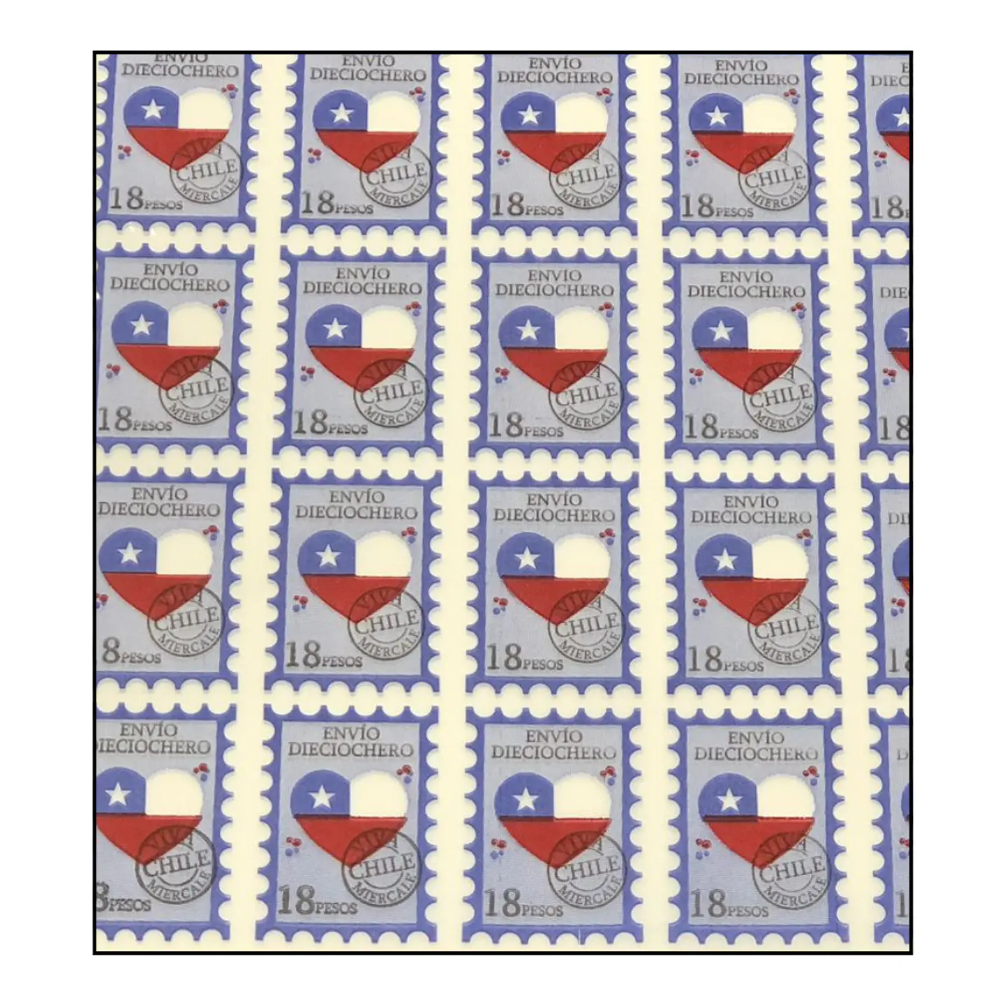 PAPEL ALFAJOR FIESTAS PATRIAS DISEÑO ESTAMPILLA 1
