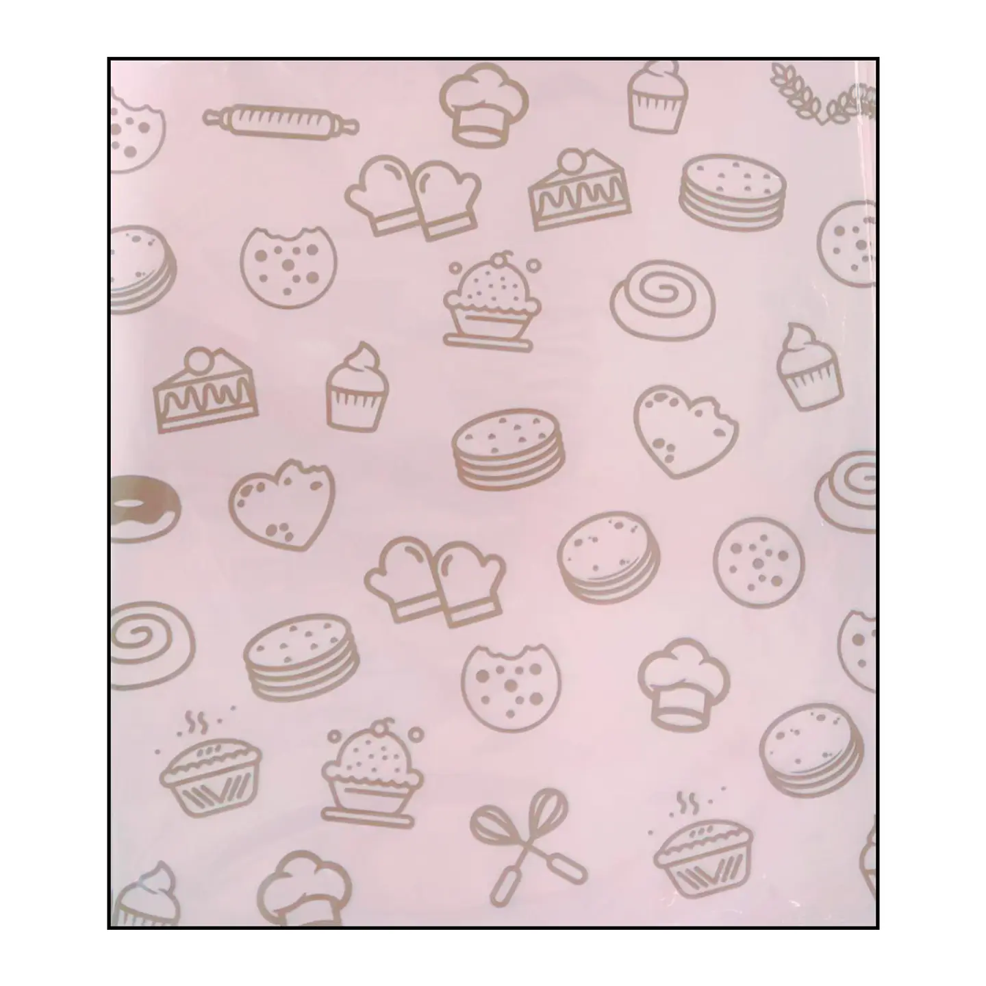 PAPEL ANTIGRASA 100 UN. DISEÑO REPOSTERIA ROSADO 1