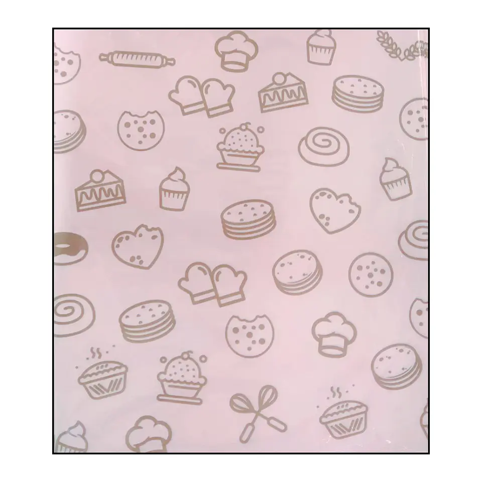 PAPEL ANTIGRASA 100 UN. DISEÑO REPOSTERIA ROSADO 1