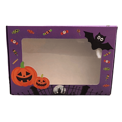 CAJA HALLOWEEN 6 ALFAJORES MORADA