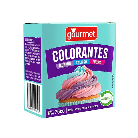 COLORANTES MORADO CALIPSO Y FUCSIA 75CC GOURMET