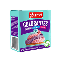 COLORANTES MORADO CALIPSO Y FUCSIA 75CC GOURMET