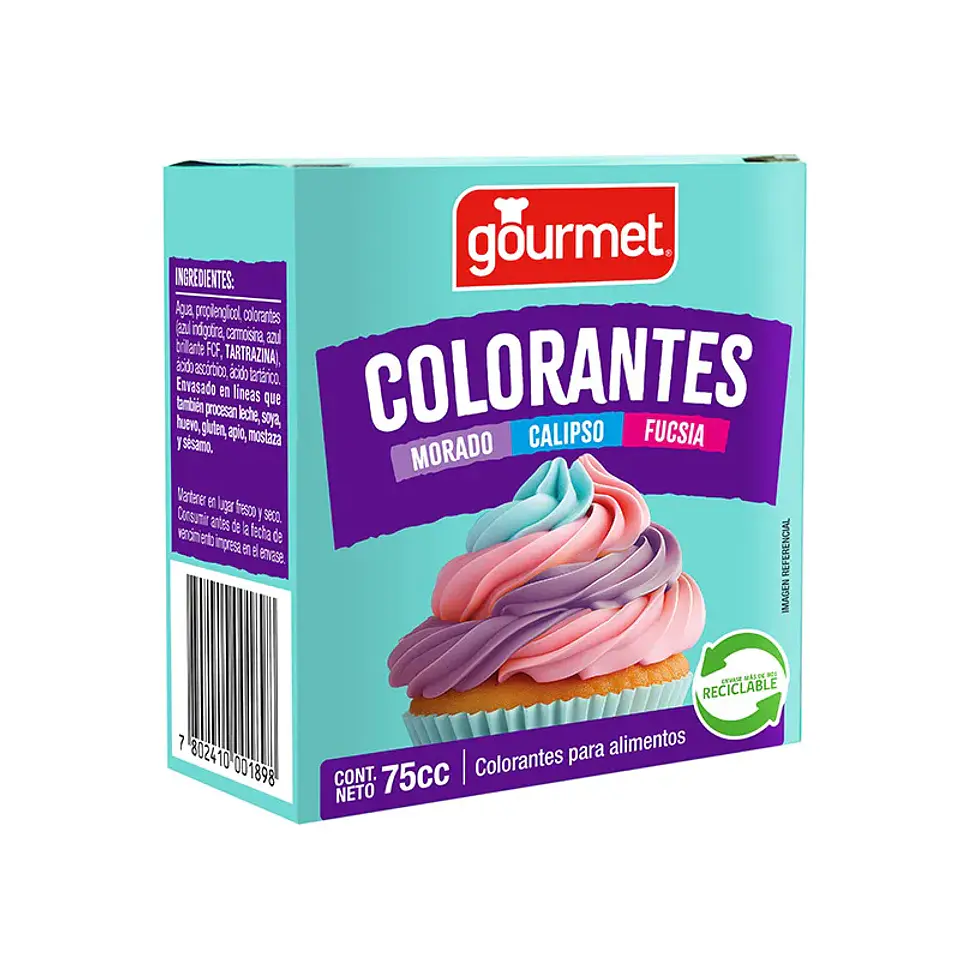 COLORANTES MORADO CALIPSO Y FUCSIA 75CC GOURMET 1