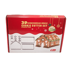 CORTADOR GALLETA CASA NAVIDAD 3D 10PCS