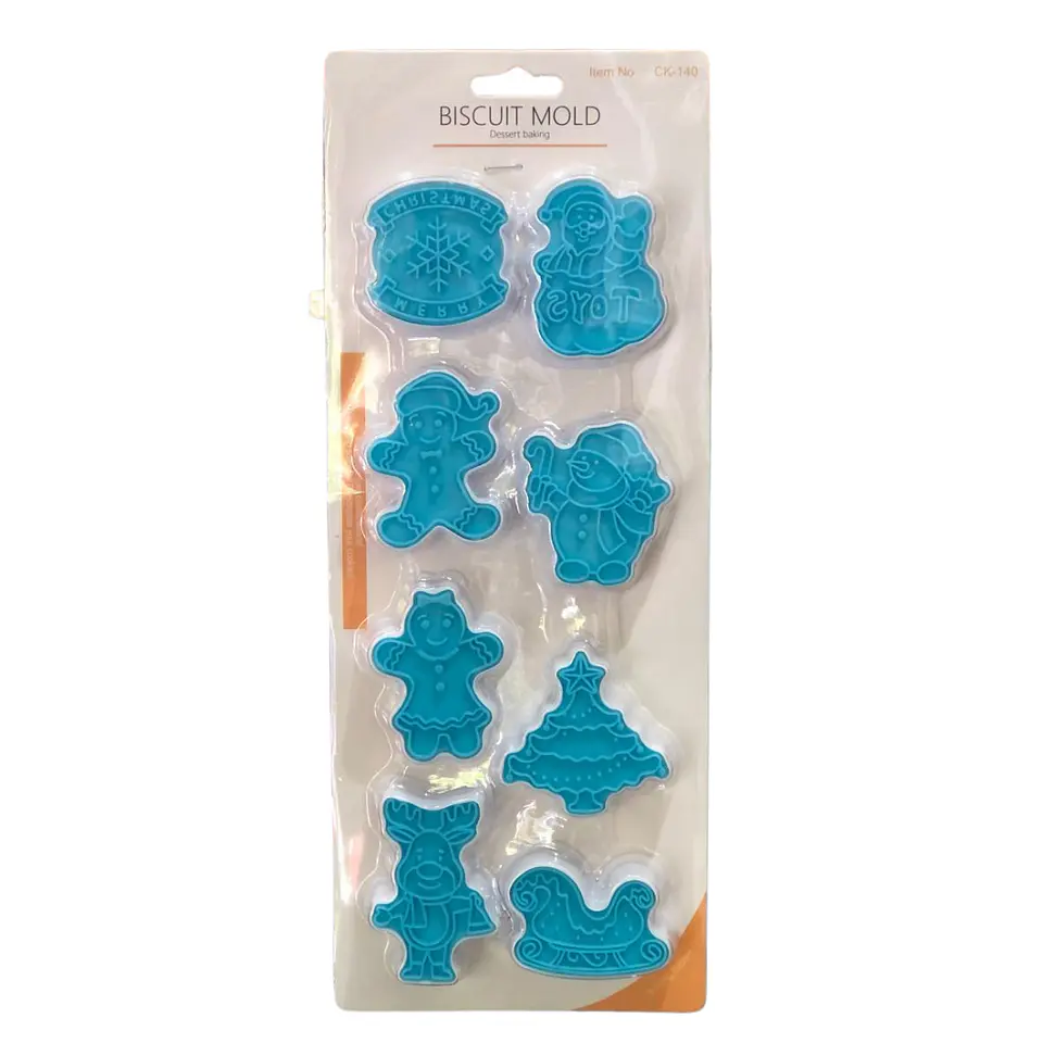 CORTADOR DE GALLETAS NAVIDEÑO CELESTE RENO 8PCS 1