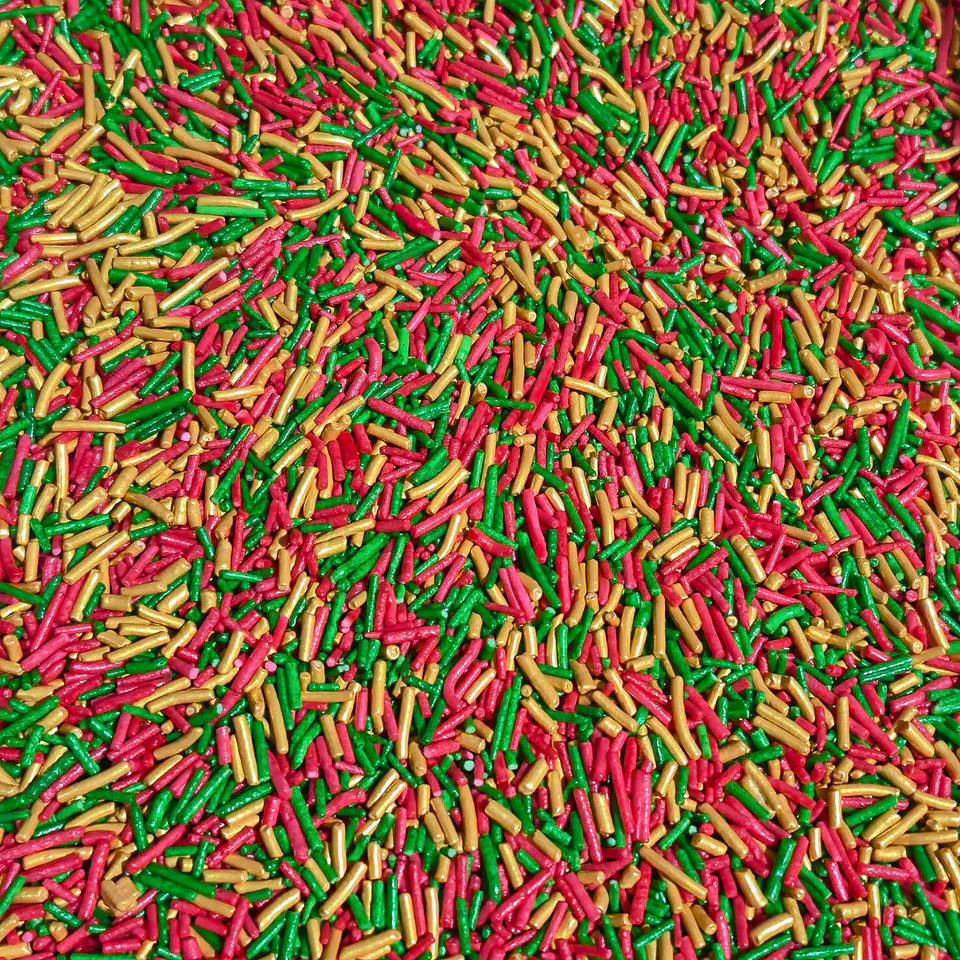 PALITO NAVIDEÑO  DORADO, VERDE Y  ROJO 30 G 1