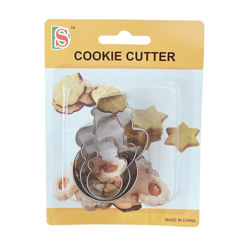 CORTADOR DE GALLETAS MUÑECO DE NIEVE 3PCS