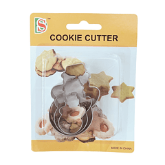 CORTADOR DE GALLETAS MUÑECO DE NIEVE 3PCS 